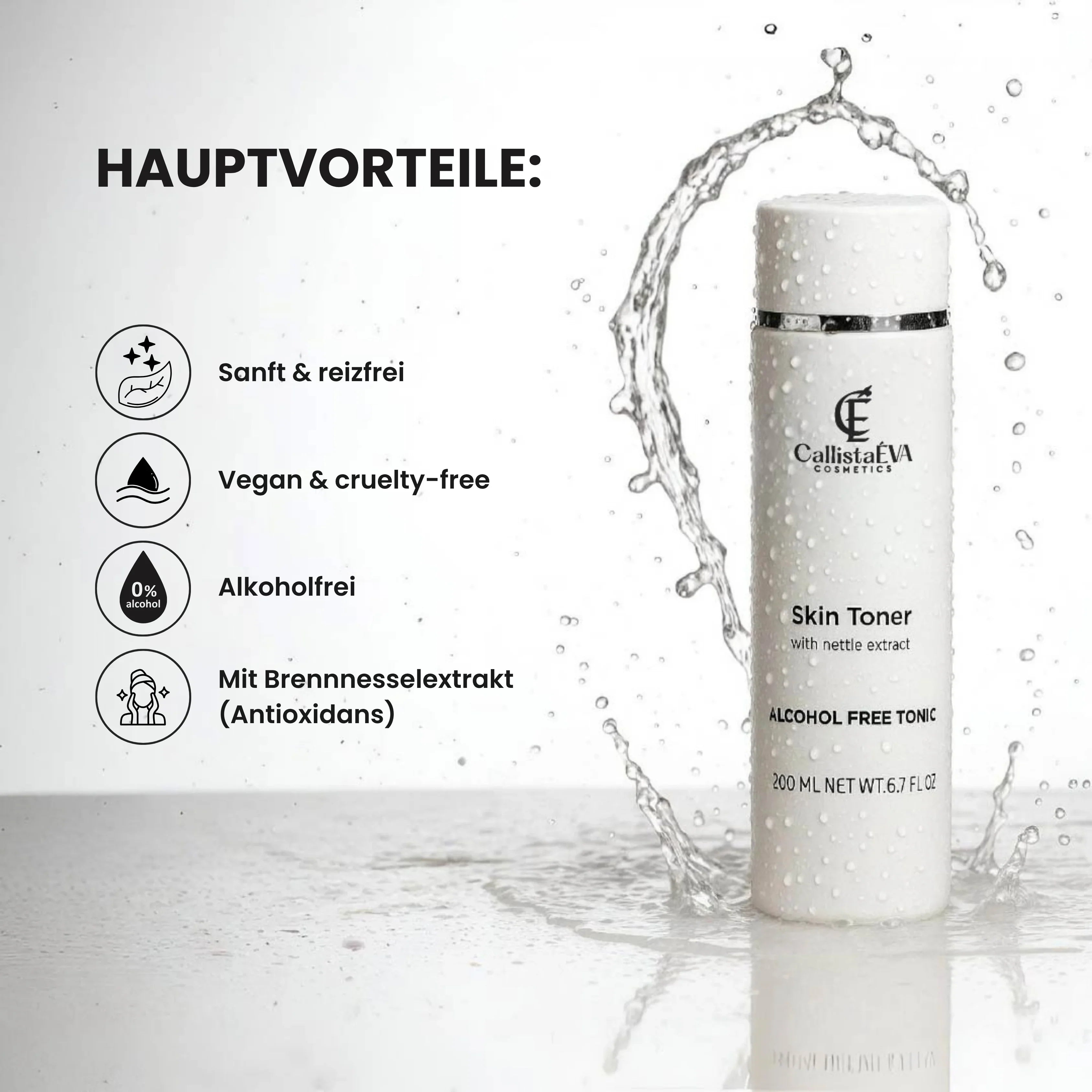 CallistaÉVA Skin Toner with Nettle Extract – Alcohol-Free Toner for Hydration & Balance