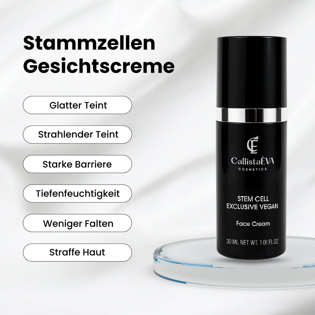 CallistaÉVA Stem Cell Exclusive Vegan Face Cream – Alpine Rose Stem Cells & Peptides, Anti-Aging