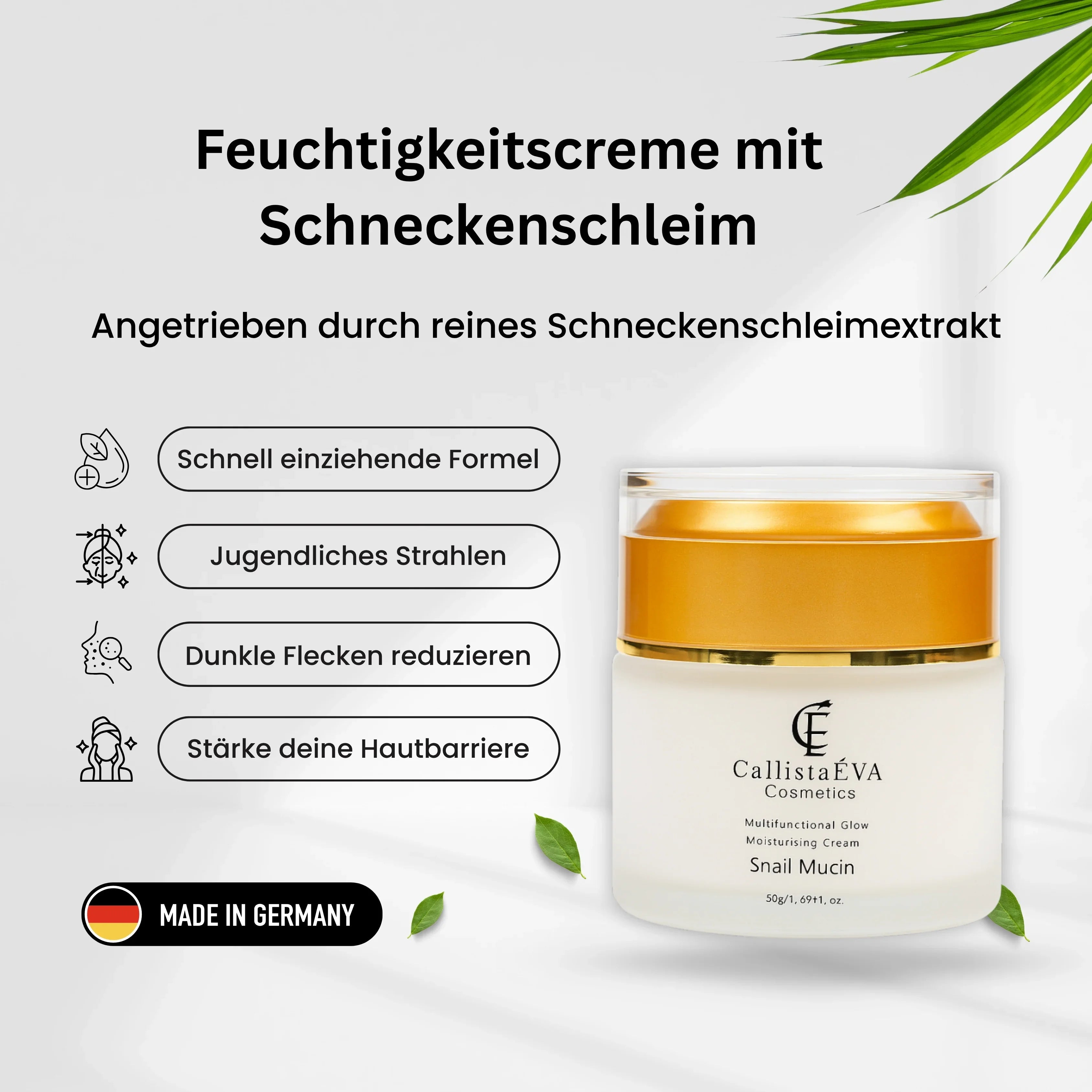 Snail Mucin Face Cream – Hydration, Anti-Aging & Skin Repair with Hyaluronic Acid & Peptides