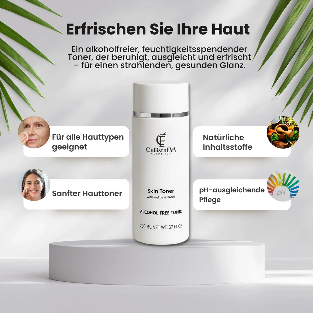 CallistaÉVA Skin Toner with Nettle Extract – Alcohol-Free Toner for Hydration & Balance