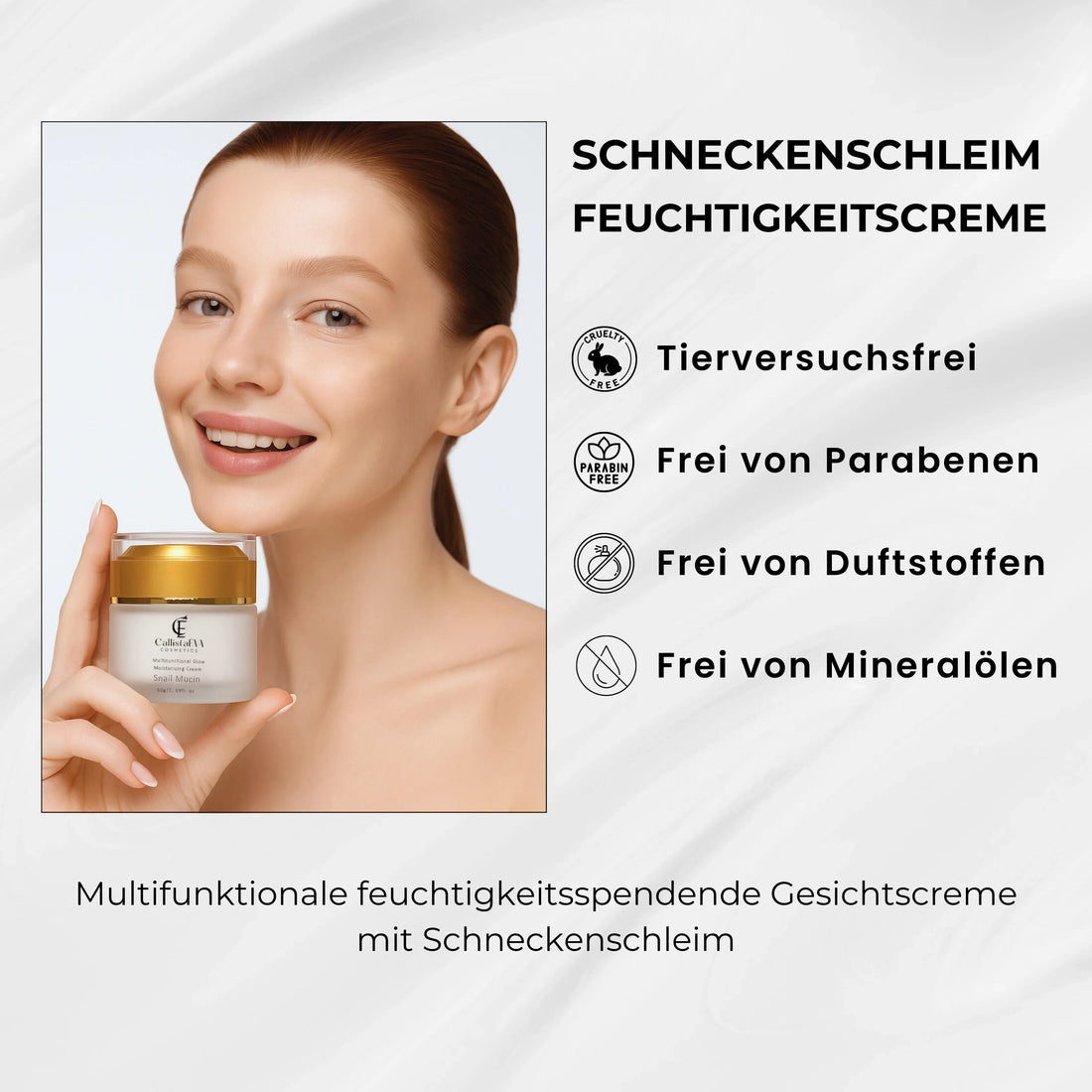 Snail Mucin Face Cream – Hydration, Anti-Aging & Skin Repair with Hyaluronic Acid & Peptides