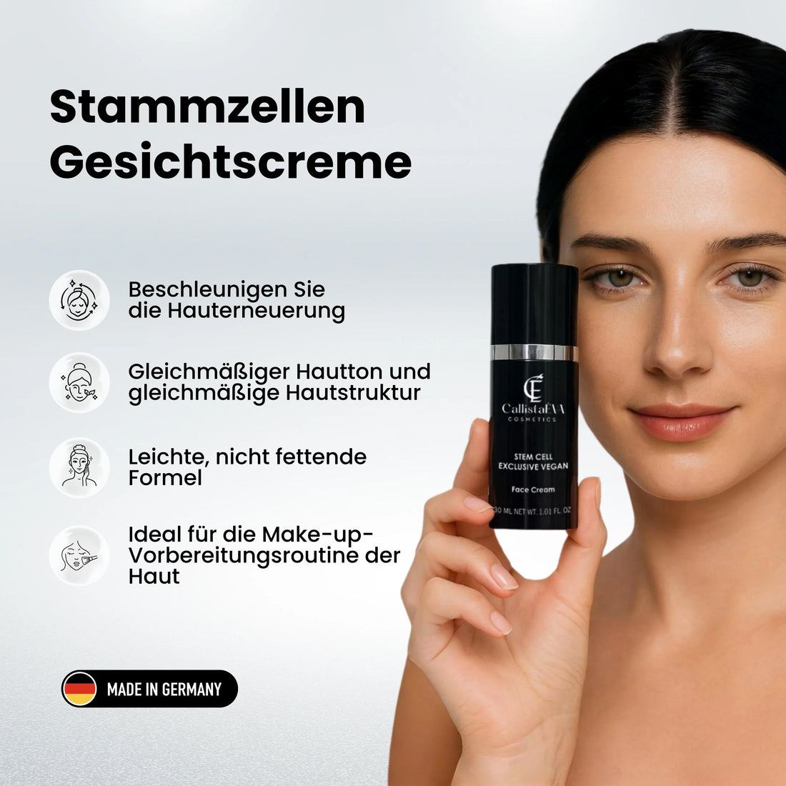 CallistaÉVA Stem Cell Exclusive Vegan Face Cream – Alpine Rose Stem Cells & Peptides, Anti-Aging