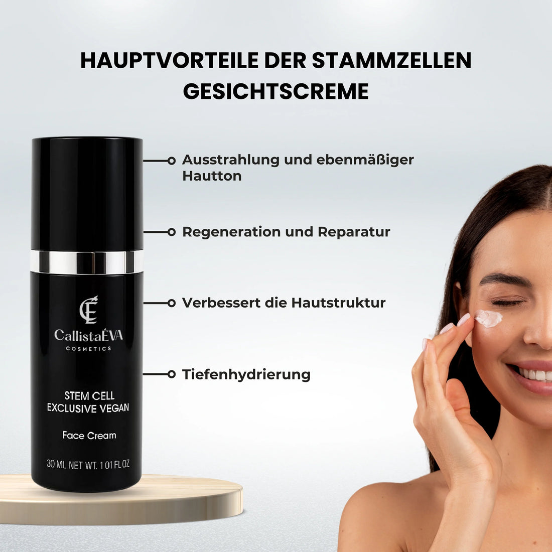 CallistaÉVA Stem Cell Exclusive Vegan Face Cream – Alpine Rose Stem Cells & Peptides, Anti-Aging