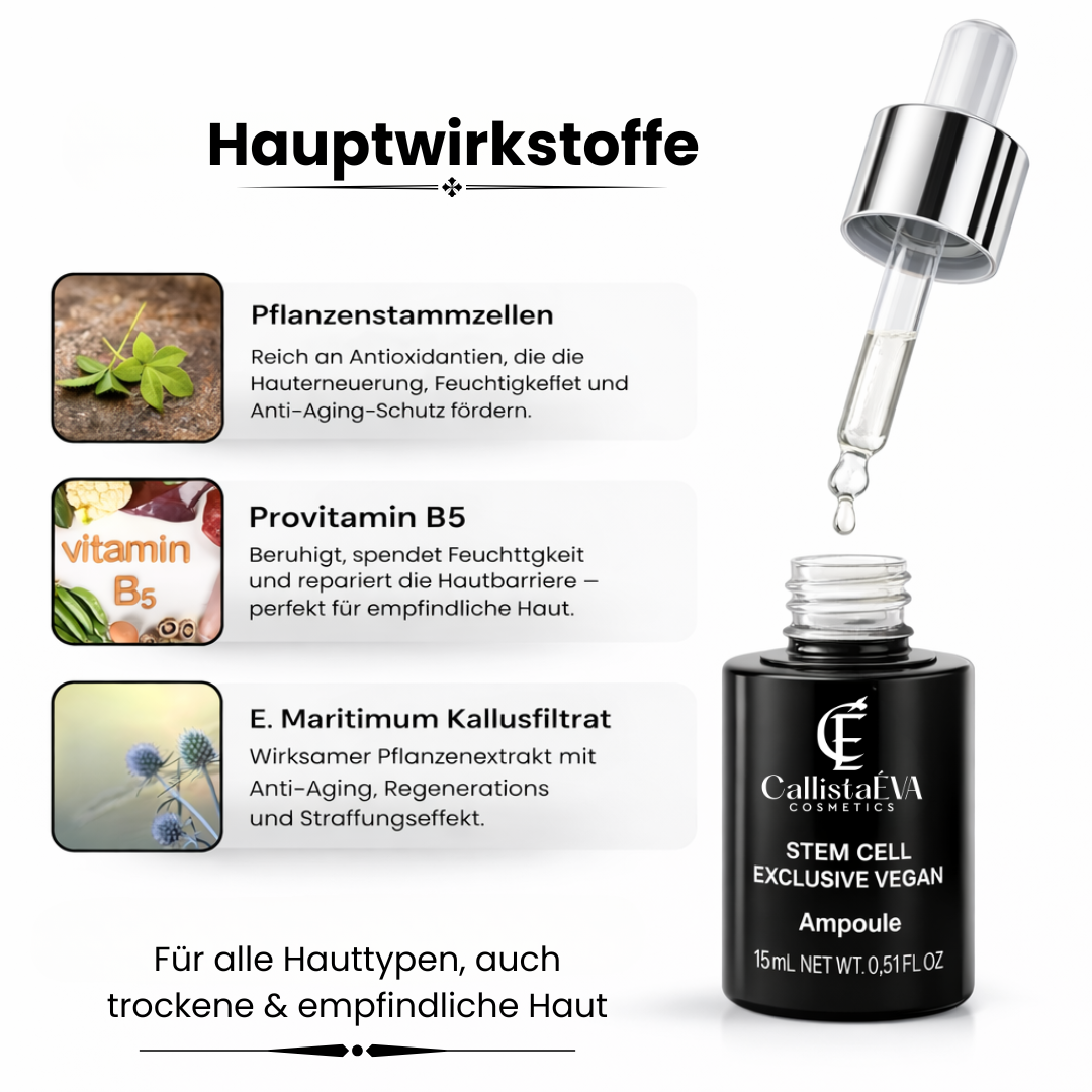 CallistaÉVA Stem Cell Exclusive Vegan Ampoule – Alpine Rose Stem Cells & Peptides for Firm-Radiant Skin