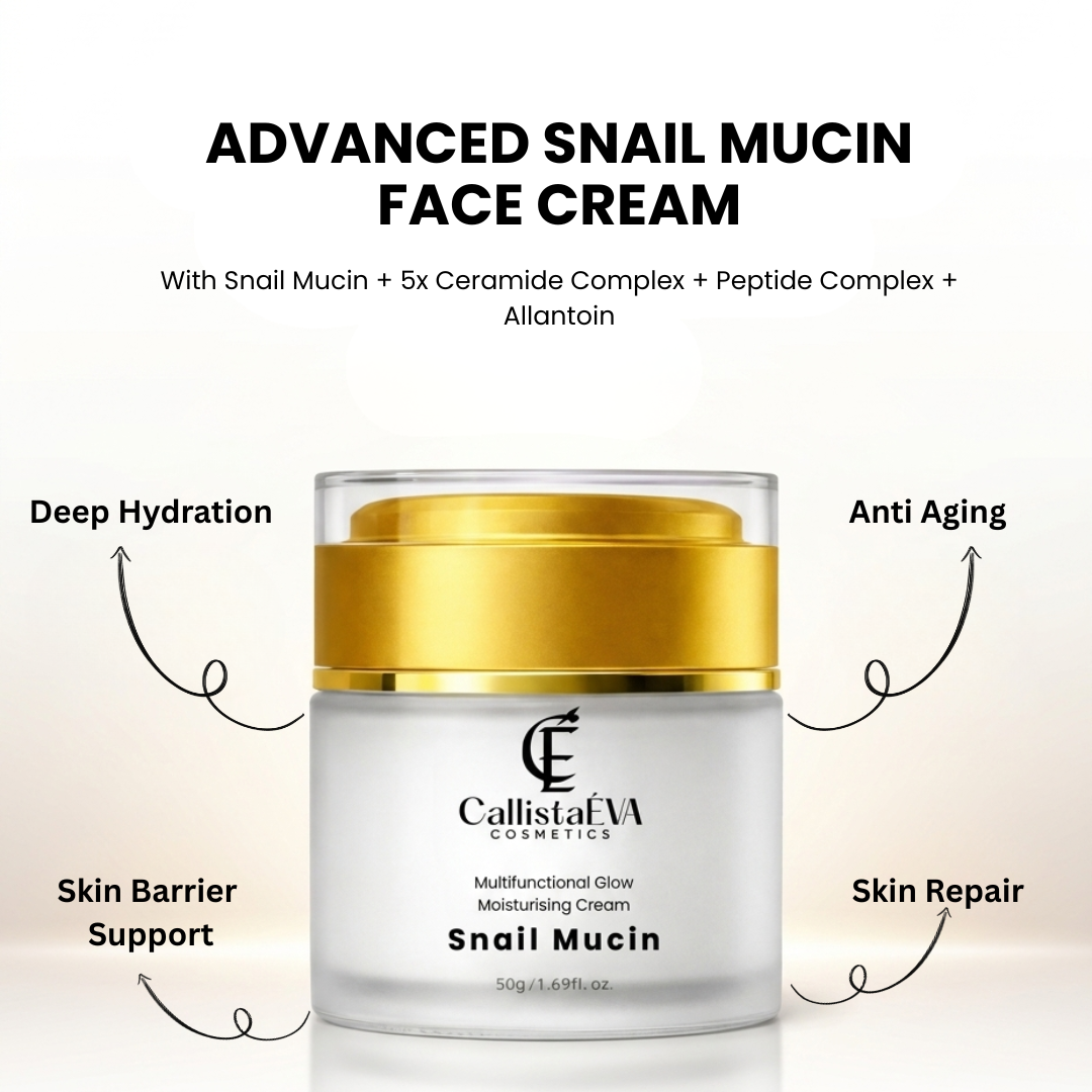 Snail Mucin Cream with Ceramides & Peptides – Hydrating Barrier Repair, Anti-Aging Moisturizer- 50g