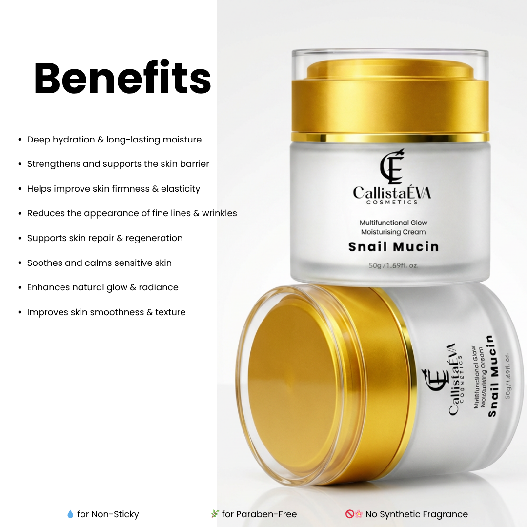 Snail Mucin Cream with Ceramides & Peptides – Hydrating Barrier Repair, Anti-Aging Moisturizer- 50g