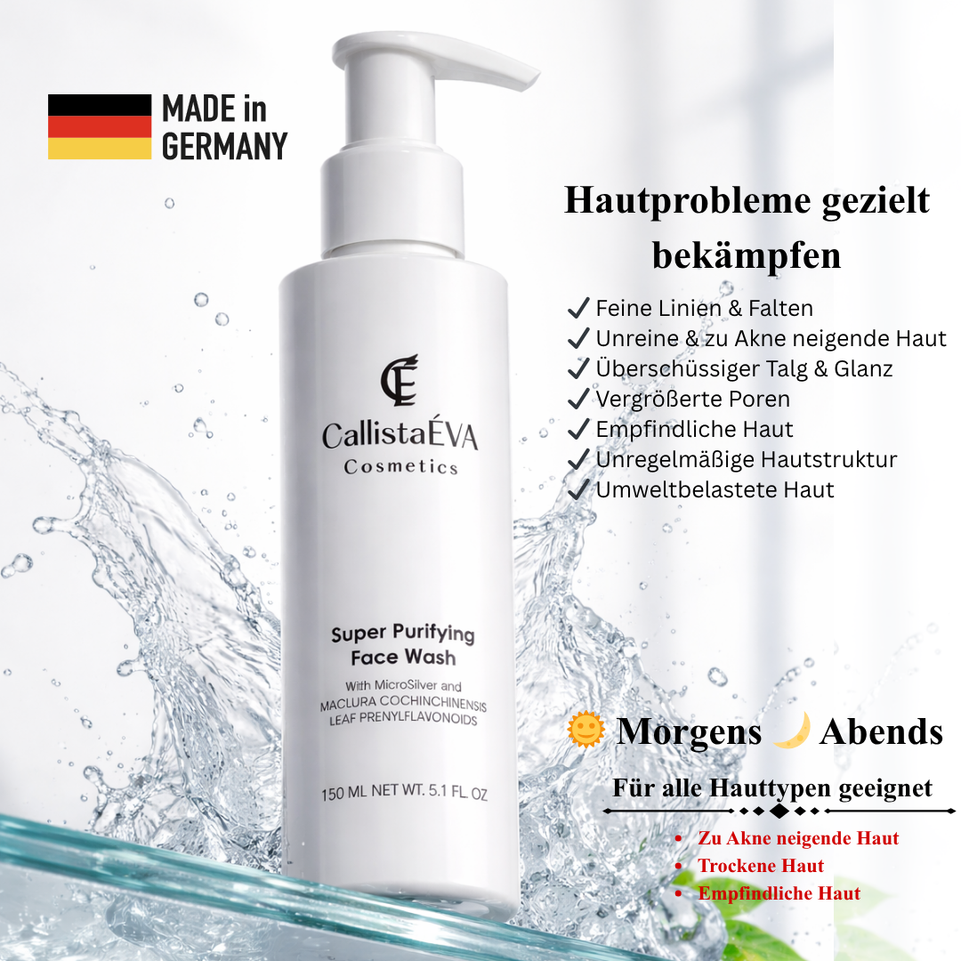Super Purifying Face Wash – MicroSilver™ & Maclura Leaf for Impure, Oily, Acne-Prone Skin, & Sensitive Skin (150ml)