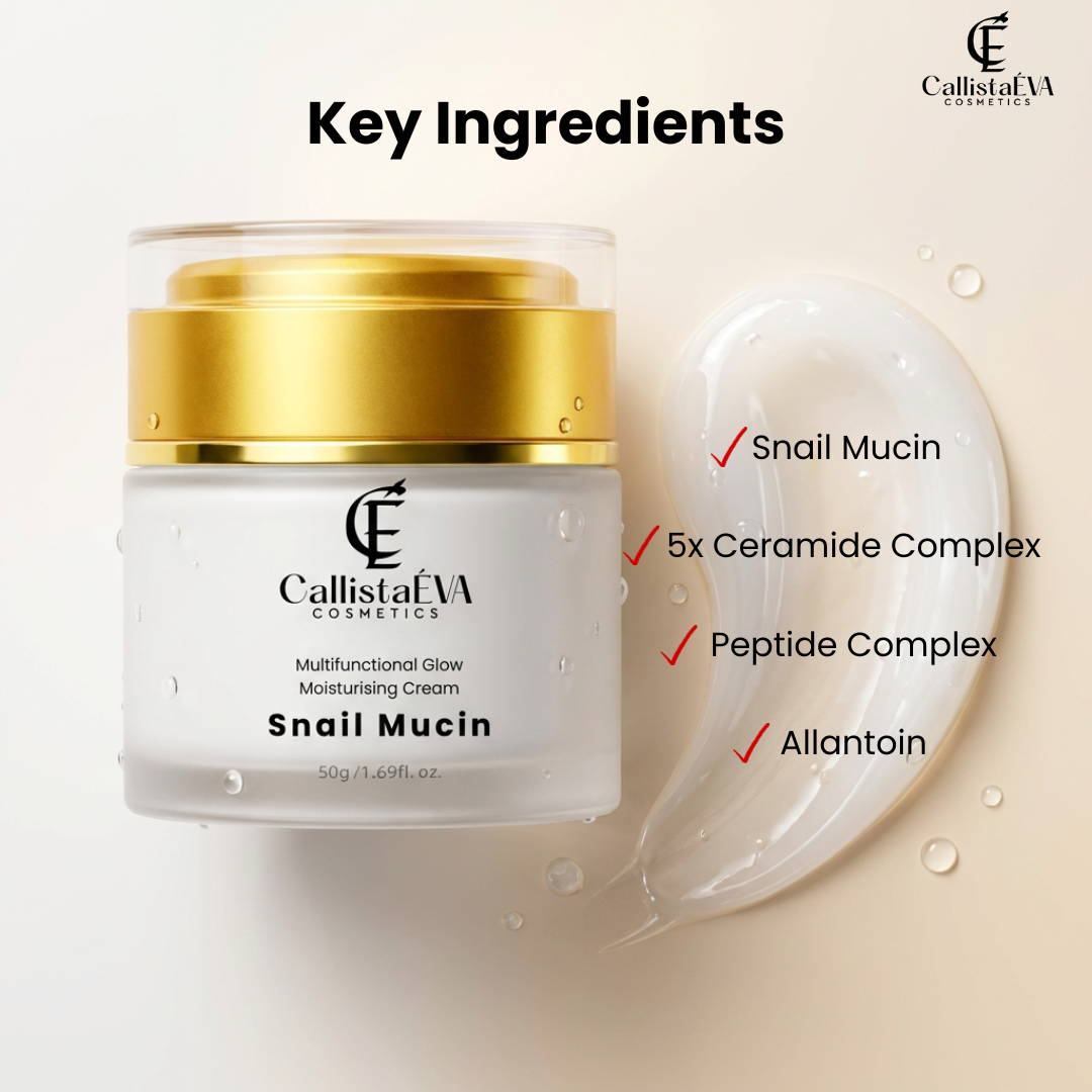 Snail Mucin Cream with Ceramides & Peptides – Hydrating Barrier Repair, Anti-Aging Moisturizer- 50g