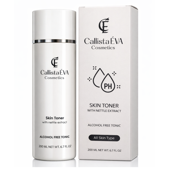 AHA Exfoliating Alcohol-Free Toner with Nettle Extract, Lactic & Tartaric Acid – Gentle Exfoliation, Hydrating & Pore-Refining (200ml)