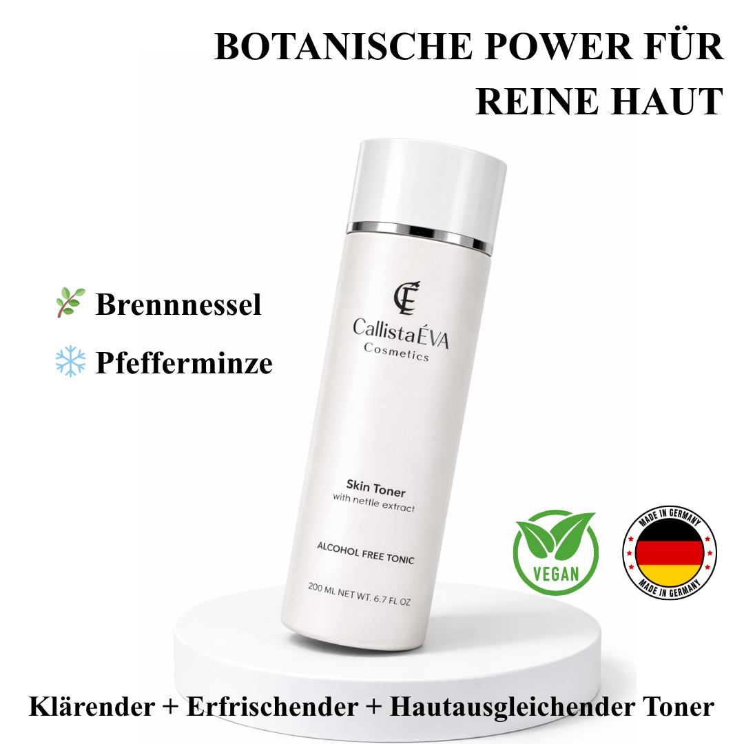 AHA Exfoliating Alcohol-Free Toner with Nettle Extract, Lactic & Tartaric Acid – Gentle Exfoliation, Hydrating & Pore-Refining (200ml)